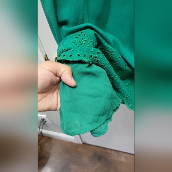 Knox Rose Green Summer Dress Size M V-Neck Knee Length - Picture 6 of 10